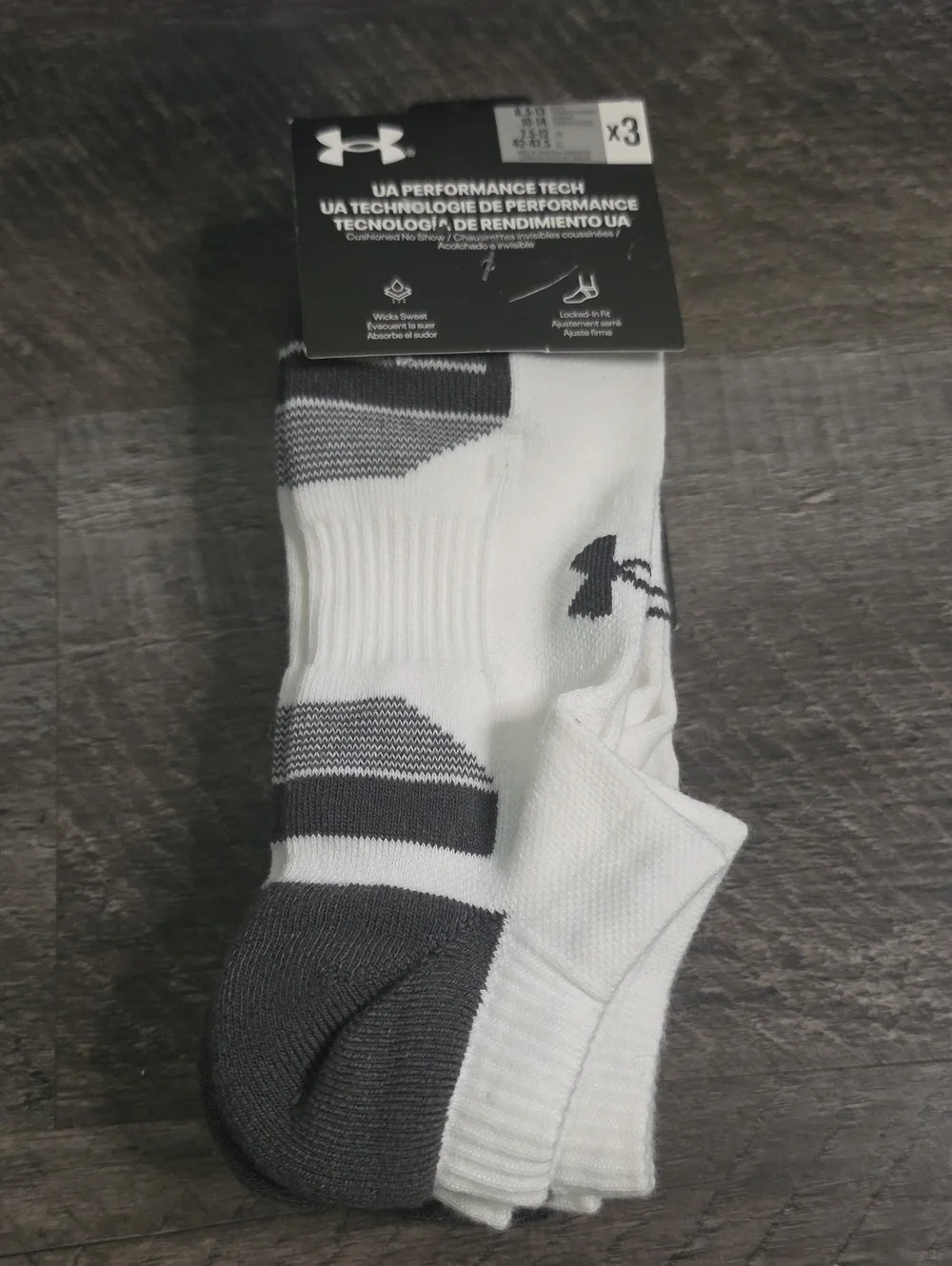Under Armour White and Black Performance Crew Athletic Socks - 3 Pack